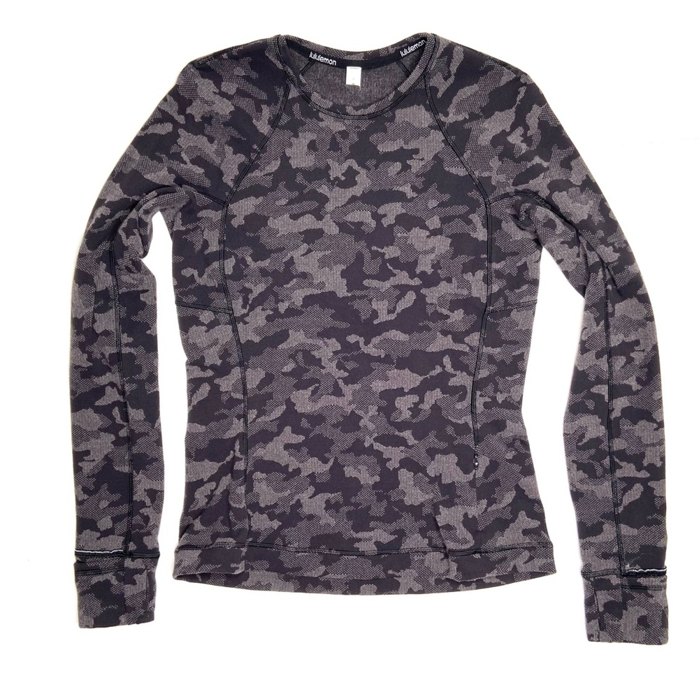 Lululemon Runderful Long Sleeve Top Heritage Camo Size 8